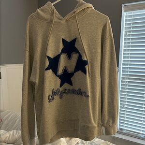 Aelfric Eden Gray Hoodie with Blue Star Design